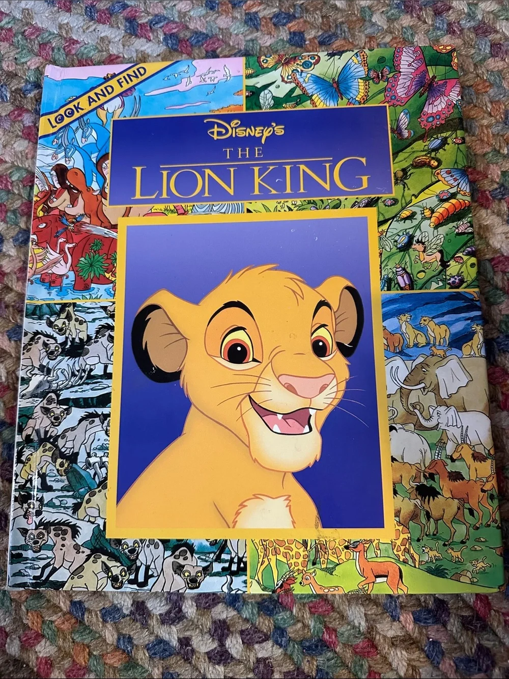 Vintage Disney The Lion King Look and Find Hardcover Activity Book Simba